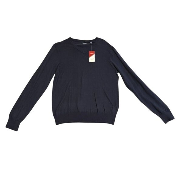 Men's IZOD V-Neck Blue Navy Sweater Size Medium NWT - Picture 3 of 5